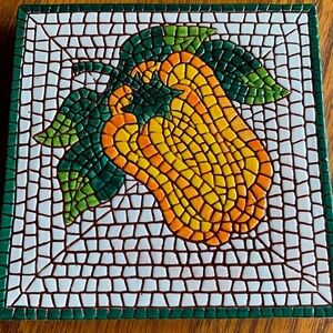 Pier 1 Hand painted ceramic Trivet Tile/ Wall Decor with Pepper graphics